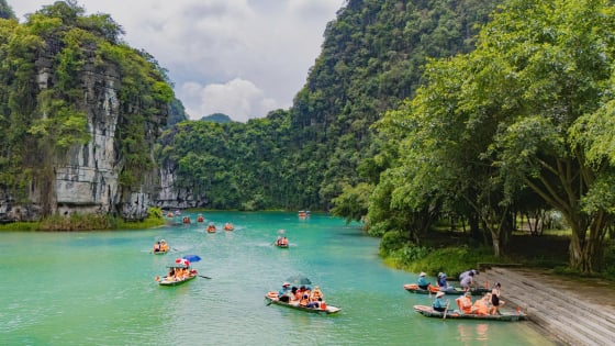 Bức tranh thủy mặc sống động mùa nước ngọc bích hiếm có ở Tràng An