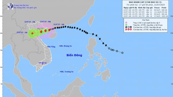 Hôm nay bão số 3 Wipha đổ bộ vào đất liền nước ta, trọng tâm nam Hải Phòng, Hưng Yên, Ninh Bình và Thanh Hóa