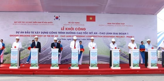 26 ngày sau sáp nhập tỉnh Tiền Giang, tỉnh Đồng Tháp (mới) phối hợp khởi công một dự án quan trọng