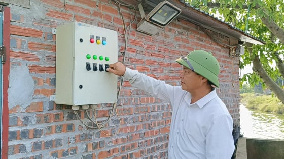 Lại 'trục trặc' chuyển đổi số, nông dân ở Phú Thọ lắp thiết bị tự động để nuôi cá lại phải chạy máy bằng 'cơm'