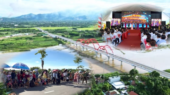 Quảng Ngãi “nhấn nút” khánh thành cầu 850 tỷ hoà cùng niềm vui chung nhân ngày trọng đại của đất nước