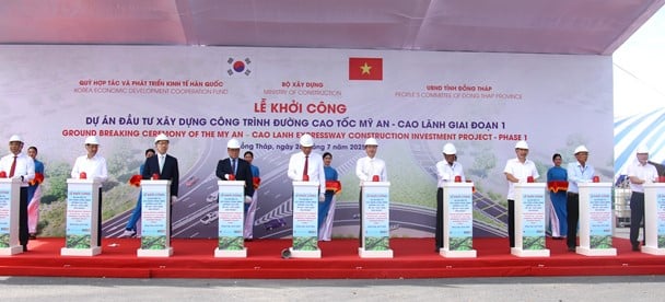 26 ngày sau sáp nhập tỉnh Tiền Giang, tỉnh Đồng Tháp (mới) phối hợp khởi công một dự án quan trọng