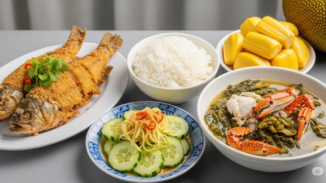 Bữa cơm tối 120 nghìn: Cá rô đồng chiên giòn, canh cải cáy, dưa chuột chẻ chấm mắm gừng