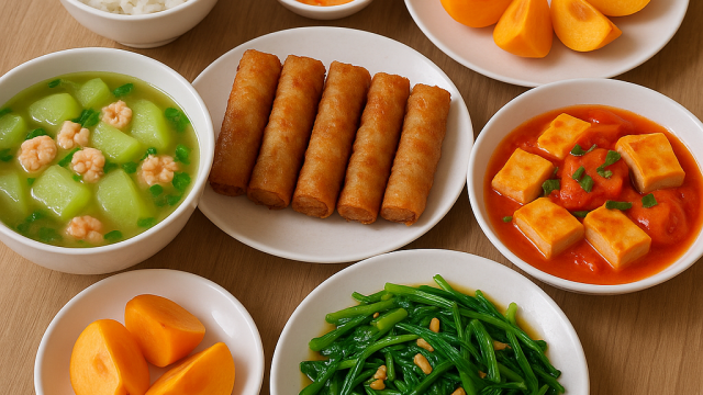 Bữa cơm tối 120 nghìn: Nem rán, canh bí nấu tôm tươi