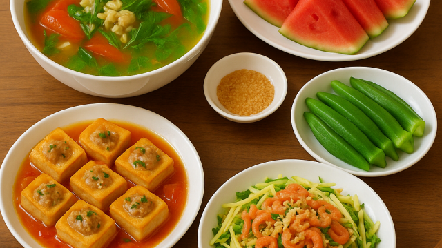 Bữa cơm tối 120 nghìn: Đậu phụ nhồi thịt sốt cà, canh ngao chua