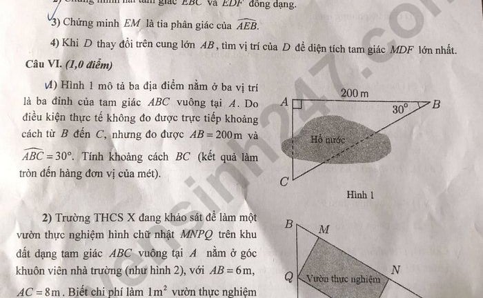 Đề thi môn Toán vào lớp 10 năm 2025 của Hà Nam có gợi ý đáp án 
