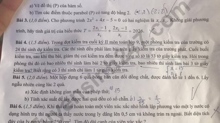 Đề thi môn Toán vào lớp 10 năm 2025 của Ninh Thuận có gợi ý đáp án