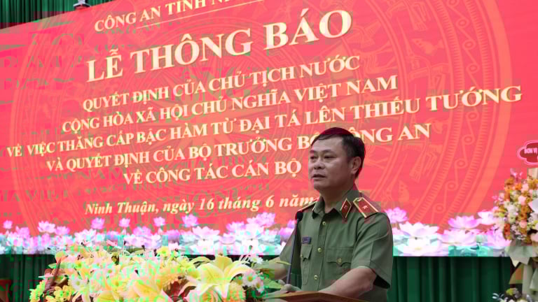 Giám đốc Công an tỉnh Ninh Thuận được thăng hàm Thiếu tướng và nhận nhiệm vụ quan trọng tại CHDCND Lào