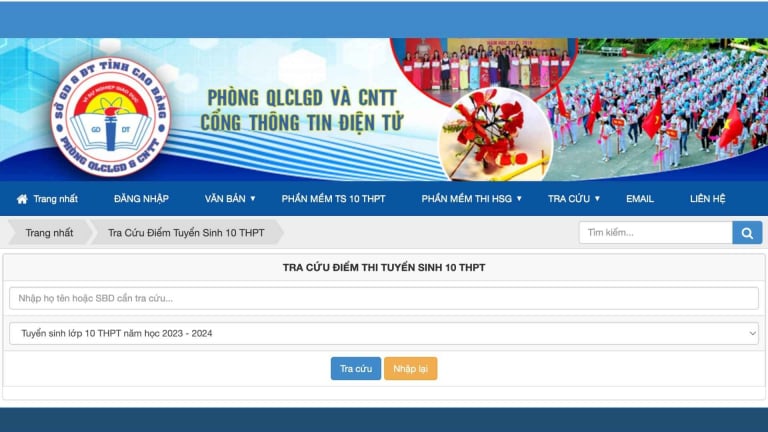 Tra cứu điểm thi vào lớp 10 năm 2025 của Cao Bằng