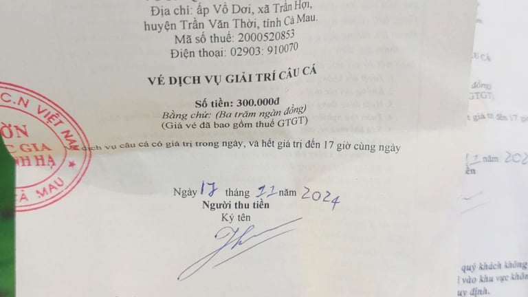 Cà Mau: Thanh tra Vườn quốc gia U Minh Hạ vì bị phản ánh phát hành vé câu cá 'chui'
