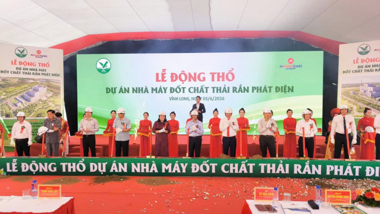 Động thổ dự án nhà máy đốt rác phát điện quy mô gần 2.000 tỷ đồng tại Vĩnh Long