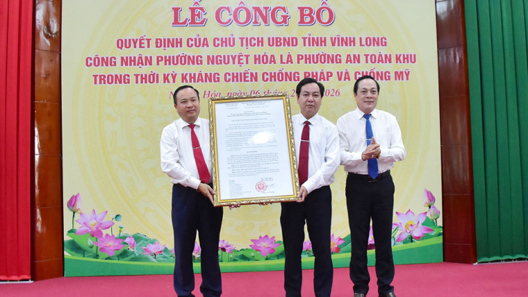 Phường Nguyệt Hóa, tỉnh Vĩnh Long mới (địa phận thành phố Trà Vinh cũ) công bố một Quyết định quan trọng của UBND tỉnh