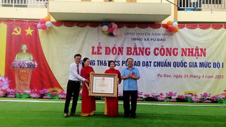 Lai Châu: Trường Tiểu học và Trung học cơ sở Pú Đao đạt chuẩn Quốc gia 