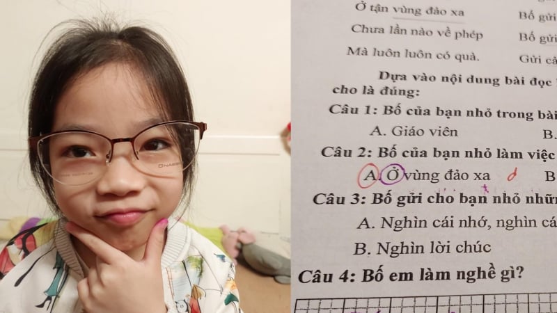Cô giáo hỏi 'Bố em làm nghề gì?', học sinh lớp 1 viết một câu mà ai cũng... giật mình