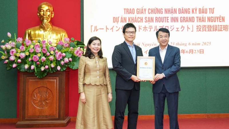 Thái Nguyên: Trao giấy chứng nhận đầu tư dự án khách sạn 375 tỷ đồng của Tập đoàn Rooute Inn Japan