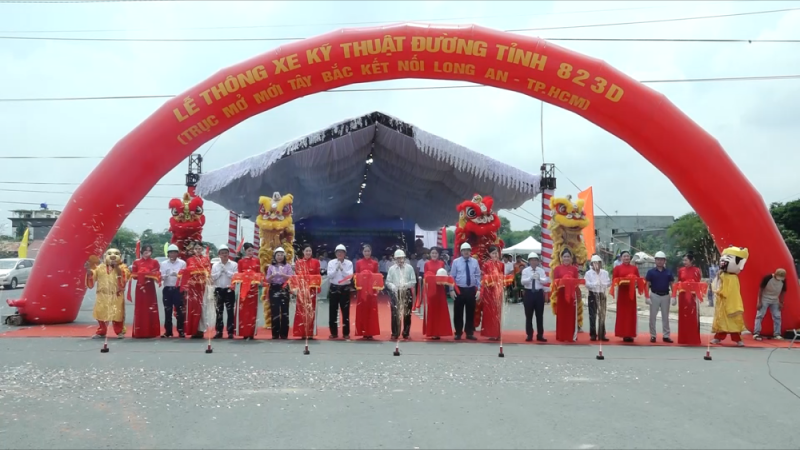 Long An thông xe kỹ thuật đường tỉnh 823D hơn 1.100 tỷ đồng