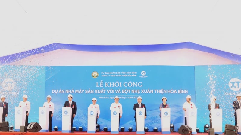 Hòa Bình: Khởi công Nhà máy vôi và bột nhẹ hơn 8.000 tỷ đồng