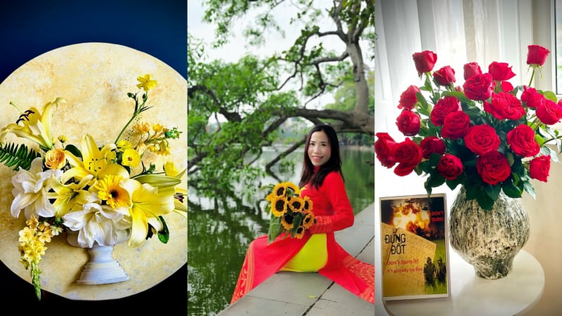  Cô giáo Hà thành cắm 50 bình hoa rực rỡ chào mừng 30/4 có gì đặc biệt?