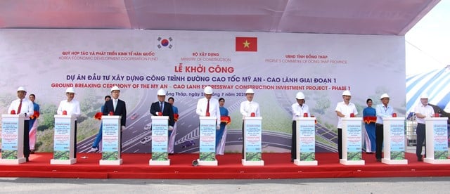 26 ngày sau sáp nhập tỉnh Tiền Giang, tỉnh Đồng Tháp (mới) phối hợp khởi công một dự án quan trọng