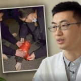 Bác sĩ cứu người bằng vợt cầu lông và túi nylon trên đường về nhà