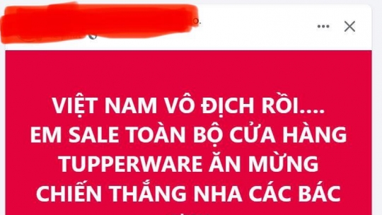 Hàng loạt cửa hàng trên Facebook đua nhau giảm giá ăn mừng đội tuyển Việt Nam vô địch ASEAN Cup 2024