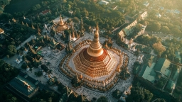 Ngắm nhìn khung cảnh huyền ảo của những ngôi đền Phật giáo Myanmar từ trên cao