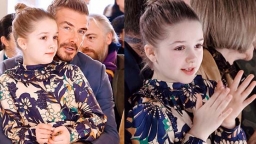 Con gái David Beckham - nàng thơ 8 tuổi gây sốt trong show thời trang của mẹ