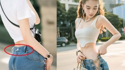 4 mẫu quần jeans độc - lạ của Ngọc Trinh: Cái rách toang hoác, cái vá chằng chịt khó hiểu