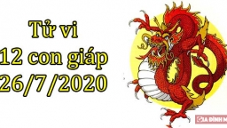 Tử vi 12 con giáp hôm nay 26/7: Tuổi Thìn may mắn, tuổi Ngọ khó khăn