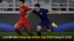 Lịch thi đấu vòng loại World Cup 2022 bảng G ngày 3/6: Thái Lan vs Indonesia