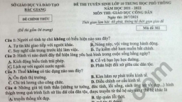 Đề thi vào lớp 10 môn Giáo dục công dân tỉnh Bắc Giang năm 2021 đầy đủ nhất