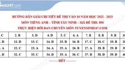 Gợi ý đáp án môn Tiếng Anh vào lớp 10 tỉnh Tây Ninh năm 2022 chính xác, đầy đủ nhất