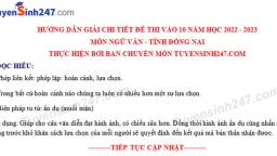 Gợi ý đáp án môn Ngữ văn vào lớp 10 tỉnh Đồng Nai năm 2022 đầy đủ, chi tiết nhất