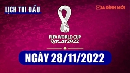 Lịch thi đấu bóng đá World Cup 2022 hôm nay 28/11