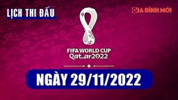 Lịch thi đấu bóng đá World Cup 2022 hôm nay 29/11