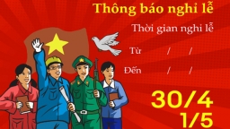 Mẫu thông báo nghỉ lễ 30/4 - 1/5 đơn giản, đầy đủ cho khách hàng, nội bộ công ty