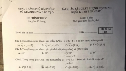 Đề khảo sát khối 12 môn Toán năm 2023 của Sở GD&ĐT Hải Phòng