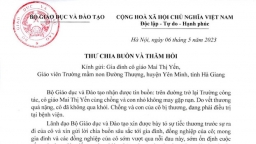 Bộ GD&ĐT gửi thư chia buồn với gia đình cô giáo mầm non gặp nạn ở Hà Giang