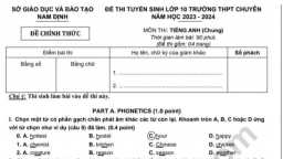 Đề thi, đáp án môn Tiếng Anh vào 10 THPT chuyên Lê Hồng Phong năm 2023 đầy đủ nhất