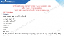 Gợi ý đáp án môn Toán vào lớp 10 Ninh Bình năm 2023 chính xác nhất