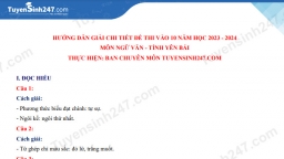 Đề thi môn Ngữ văn vào lớp 10 Yên Bái năm 2023 và đáp án gợi ý