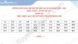 Đề thi môn Toán vào lớp 10 Tuyên Quang năm 2023 có đáp án chính xác nhất