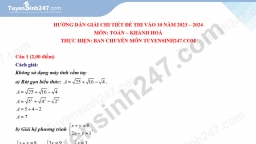 Đề thi môn Toán vào lớp 10 Khánh Hòa năm 2023 (có đáp án)