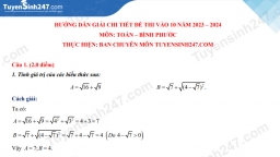 Đề Toán tuyển sinh lớp 10 Bình Phước năm 2023 và đáp án gợi ý