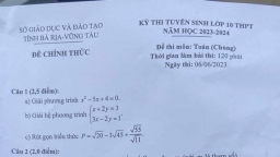 Đề Toán tuyển sinh lớp 10 Bà Rịa - Vũng Tàu năm 2023 và đáp án gợi ý