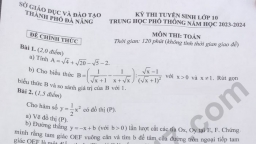 Đề Toán tuyển sinh lớp 10 TP Đà Nẵng năm 2023 và đáp án gợi ý