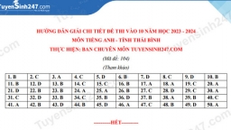 Đề thi môn Tiếng Anh vào lớp 10 Thái Bình năm 2023 có gợi ý đáp án nhanh nhất