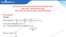 Đề Toán tuyển sinh lớp 10 Hà Nội năm 2023 (có đáp án)