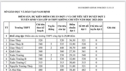 Điểm chuẩn vào lớp 10 tỉnh Nam Định năm 2023 đầy đủ, chính xác nhất