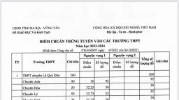 Điểm chuẩn vào lớp 10 tỉnh Bà Rịa - Vũng Tàu năm 2023 chính xác nhất